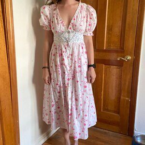 Hill House Sabrina Dress: Pink and blue floral